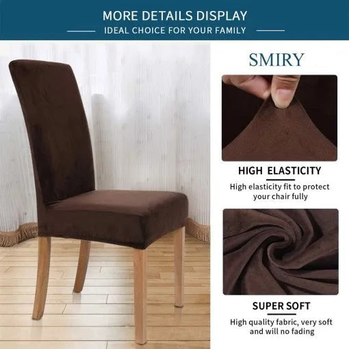 Fitted Style Cotton Jersey Chair Cover - Brown