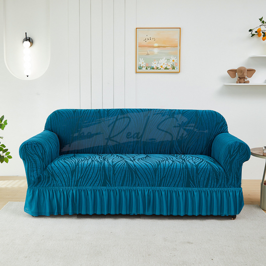 Zebra Velvet Stripe Sofa Cover - Zink