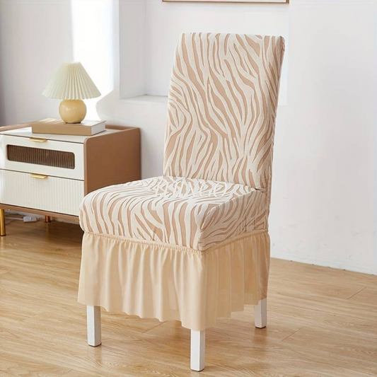 Wave Pattern Velvet Dinning Chair Covers