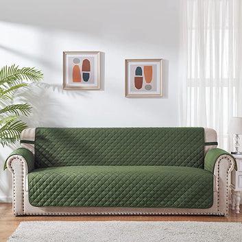 COTTON QUILTED SOFA RUNNER - SOFA COAT (Green)