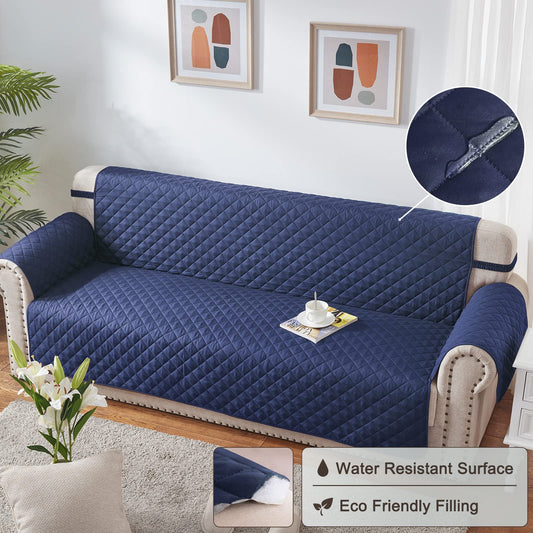 COTTON QUILTED SOFA RUNNER - SOFA COAT (Blue)