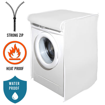 Waterproof Front Loaded Washing Machine Cover - White