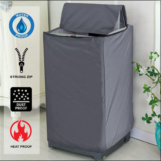 Waterproof Top Loaded Washing Machine Cover - Grey