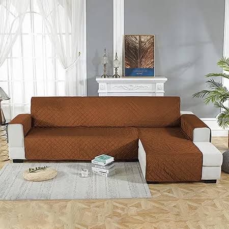 COTTON QUILTED L-SHAPE SOFA RUNNER - SOFA COAT(Copper)