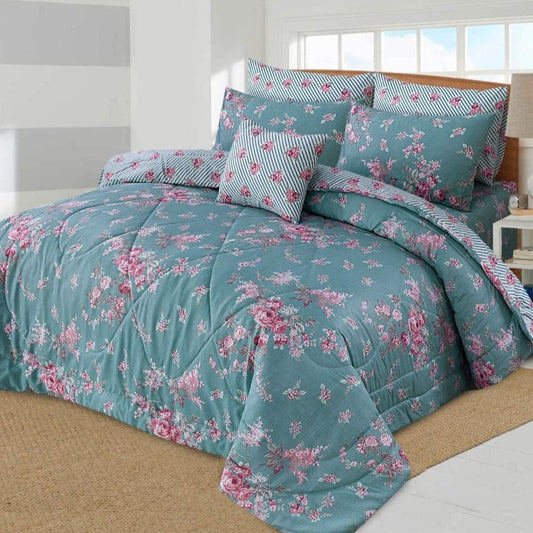 7 Pcs Quilted Comforter Set 357