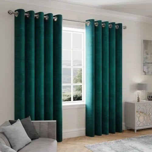 Luxury Velvet Embosed Curtain 1 Pair