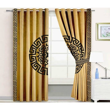 Luxury Velvet Embosed Curtain 1 Pair